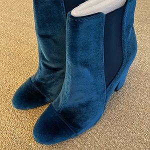 Sam Edelman Velvet Blue Ankle Booties